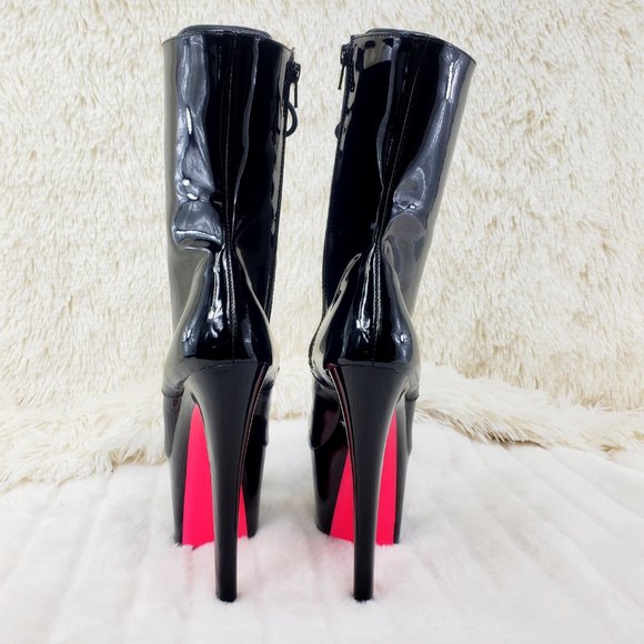 Sky 1020TT Black Patent High Heel Ankle Boots - Picture 9 of 14